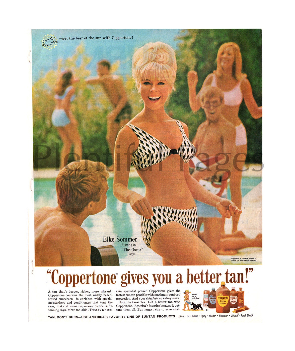 Coppertone Suntan Lotion Vintage Ad By PlentifulPages On Etsy