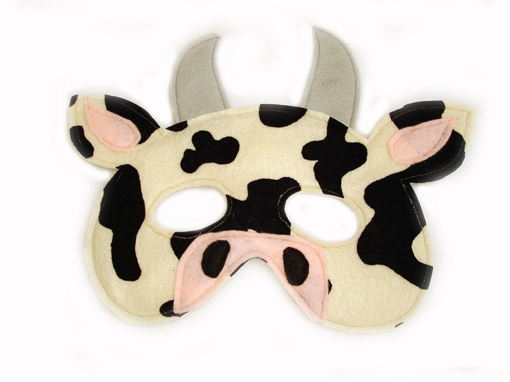 Children's COW Farm Animal Felt Mask