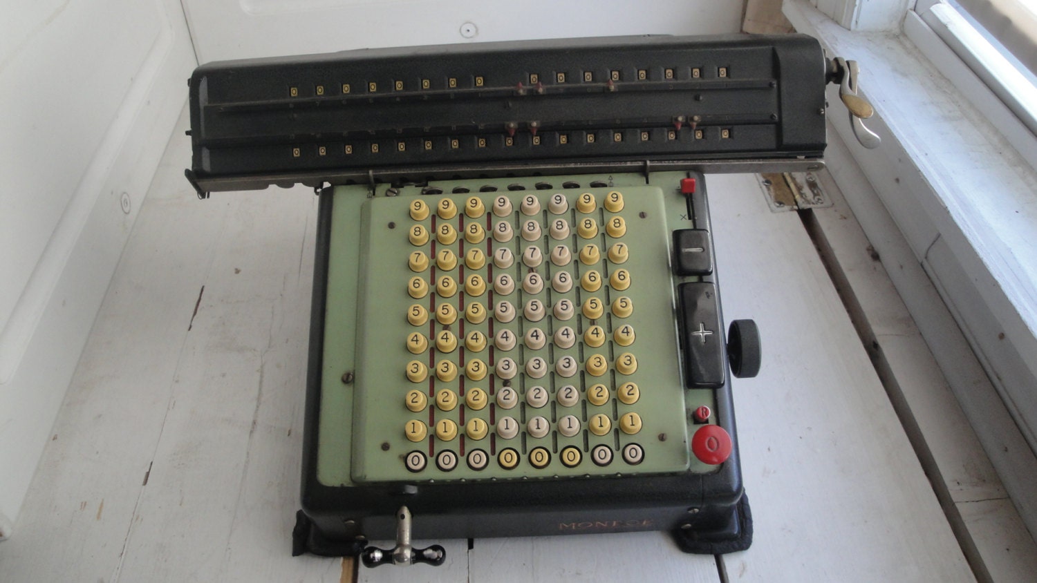 Vintage MONROE Calculator 100 Key Adding Machine by CraftySara
