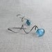 Dark Sky Blue Twist Earrings, Spiral Dangle Earrings, Ocean Blue Earrings, Oxidized Sterling Wire Earrings