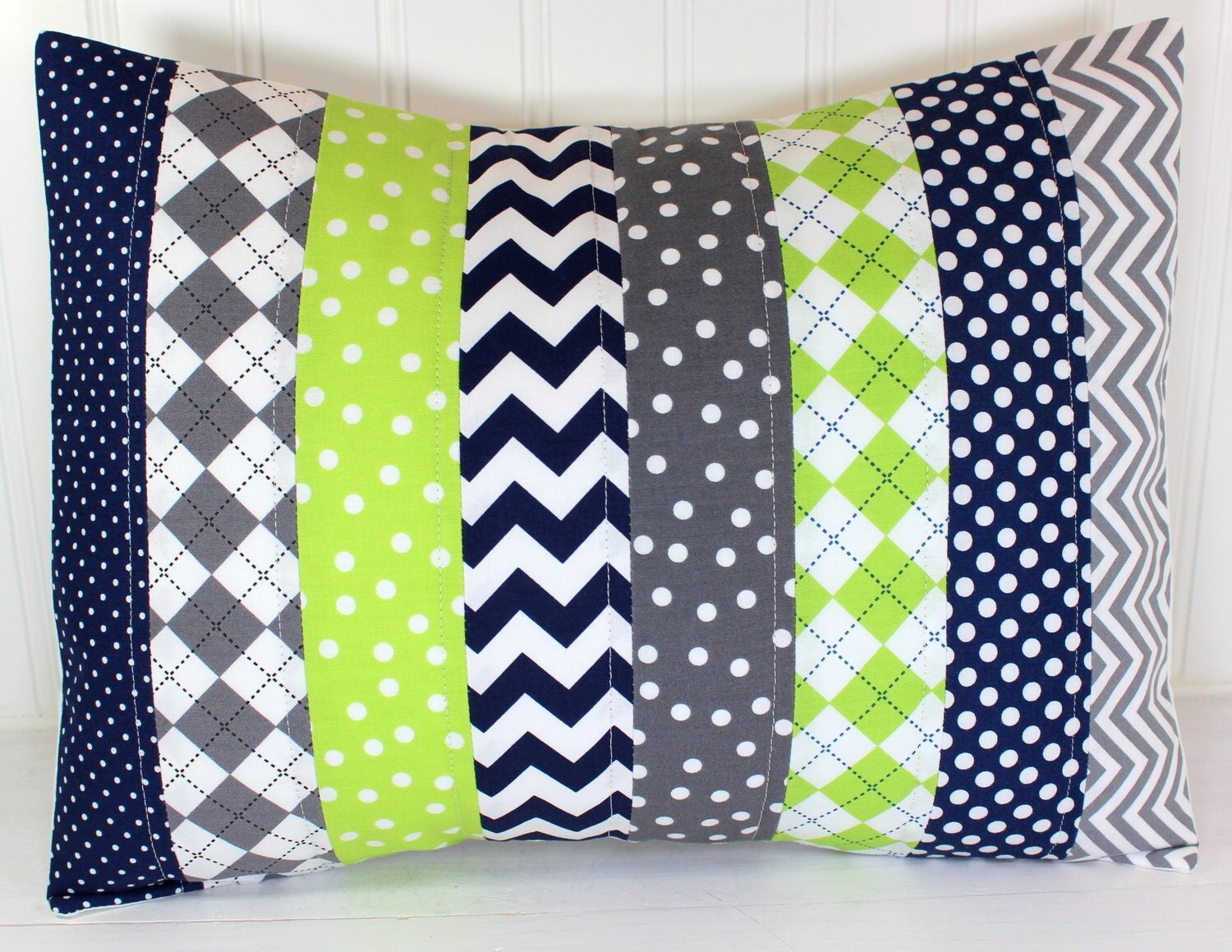 Pillow Cover Baby Boy Nursery Decor Patchwork Pillow Cover