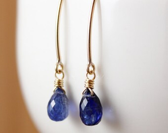 Blue Kyanite Earrings - Teardrop Earrings - Something Blue