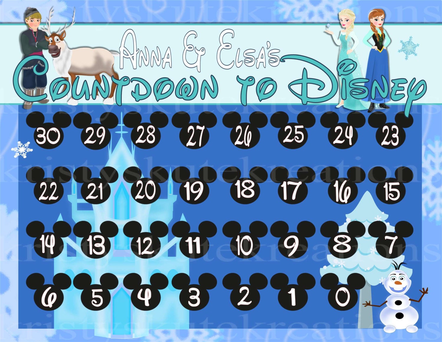 PRINT AT HOME-Digital-Countdown to Disney Calendar