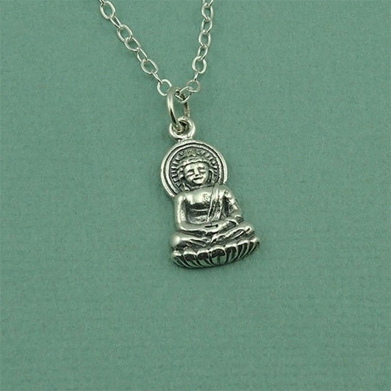 Buddha Necklace Sterling Silver Buddhist Necklace Yoga