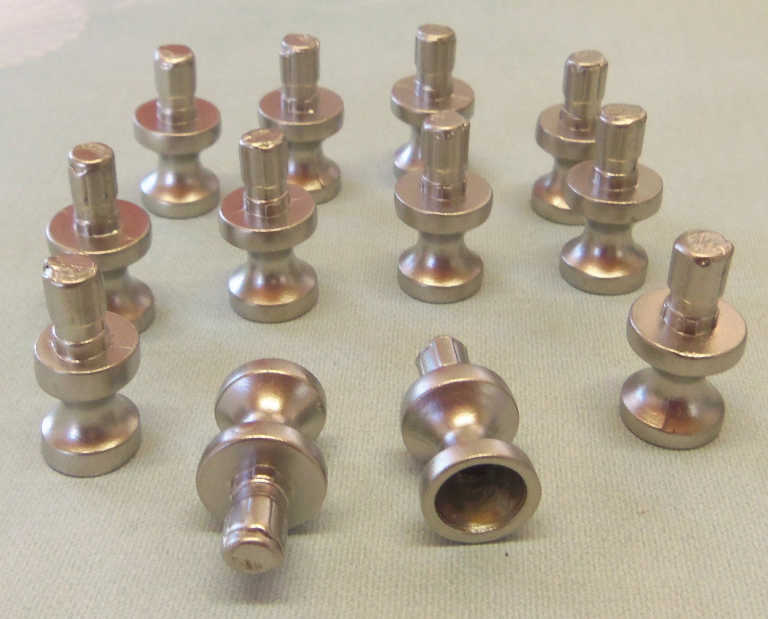 DIY Knob Bases Stems Set of 12 Satin Nickel Make your Own