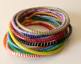 Multicolor Recycled Flip Flop Bracelets