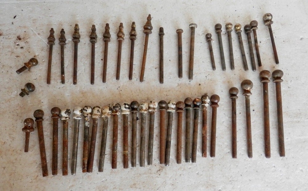 Large Grouping Of Vintage Or Antique Hinge Pins Steam Punk