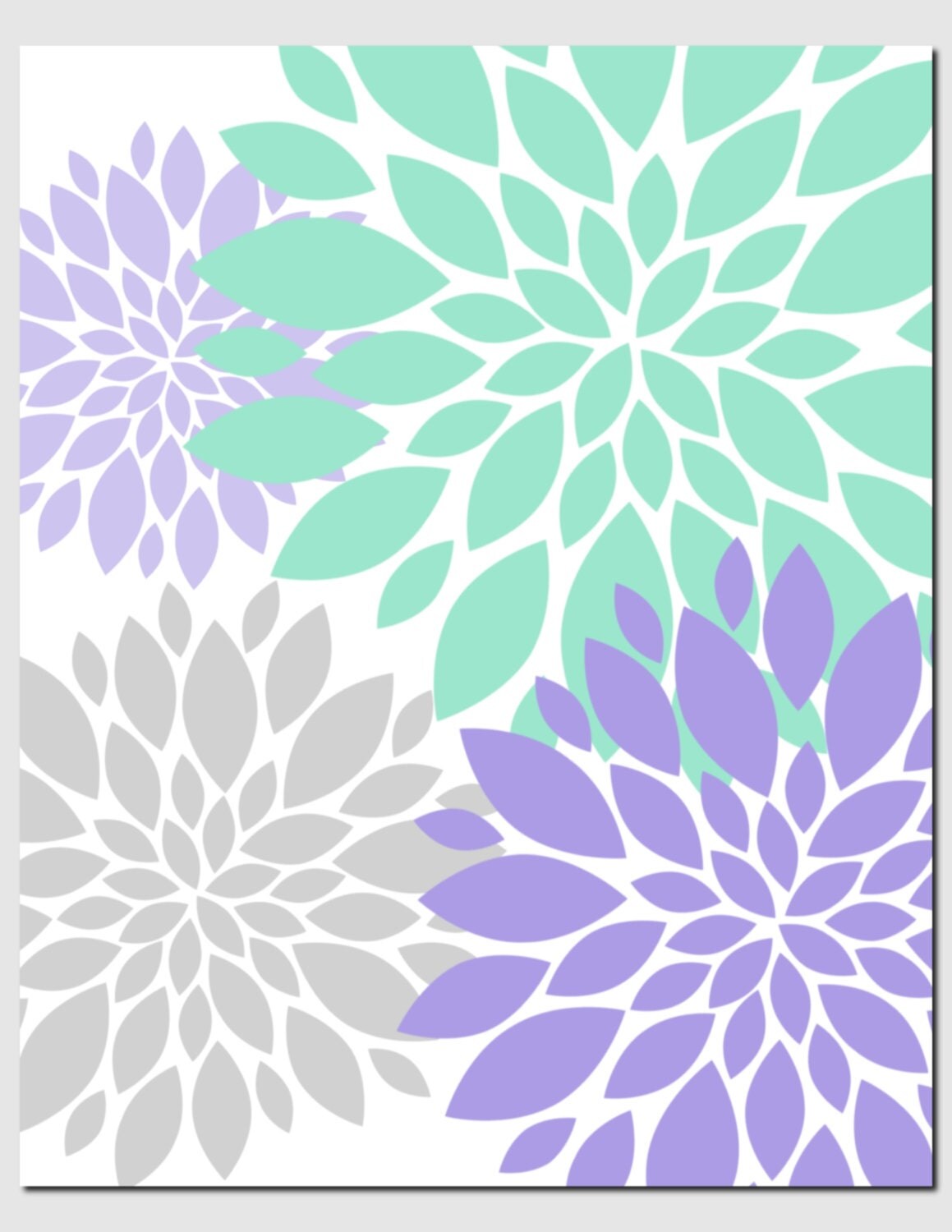 Purple Lavender Green Mint Wall Art Kids Wall Art I'll