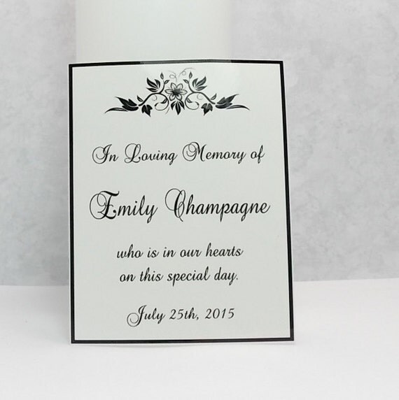 In Loving Memory, Memorial Candle Decal 25