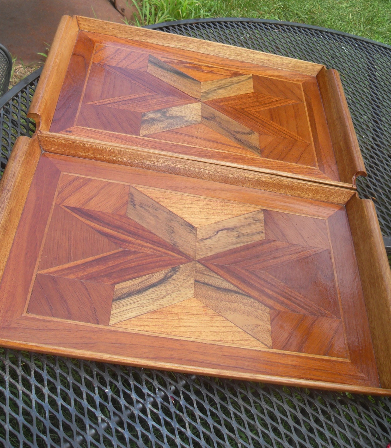 Pair of Vintage Teak Trays Haute Juice
