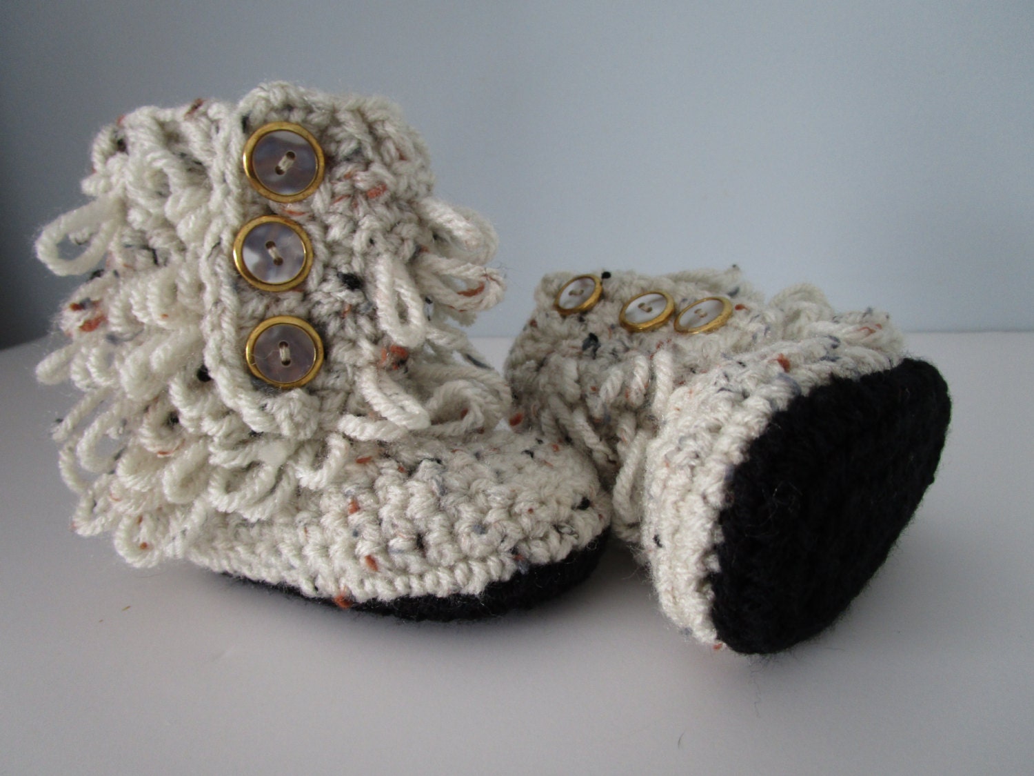 Baby Crochet Ugg Boots 6 12 months Rain Boots by KathieSewHappy