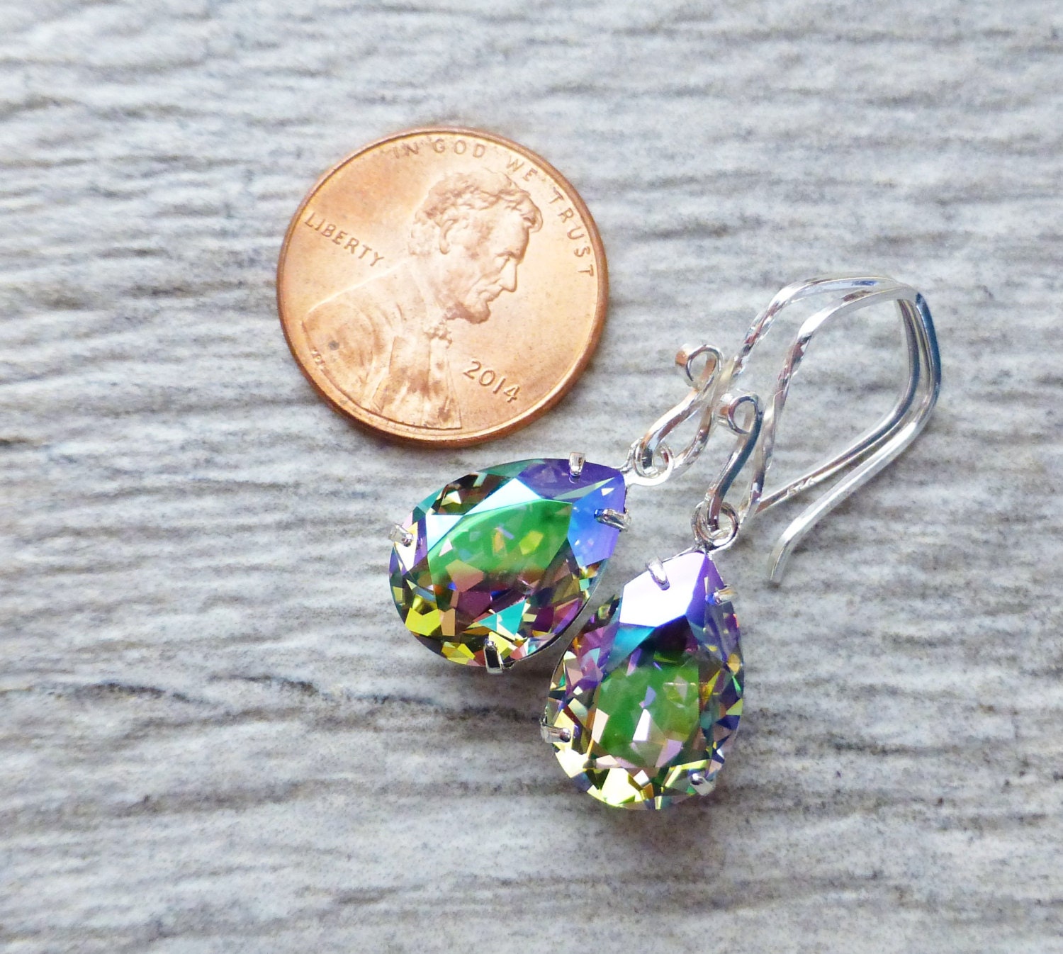 Paradise Prism Swarovski Crystal Drop Earrings Rainbow