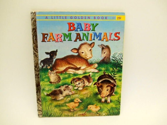 Items similar to Little Golden Book Baby Farm Animals 1958 A on Etsy