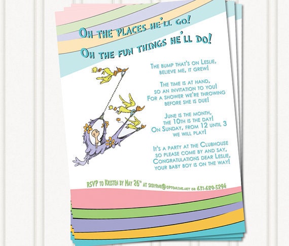Oh the Places You'll Go Dr. Seuss Baby Shower