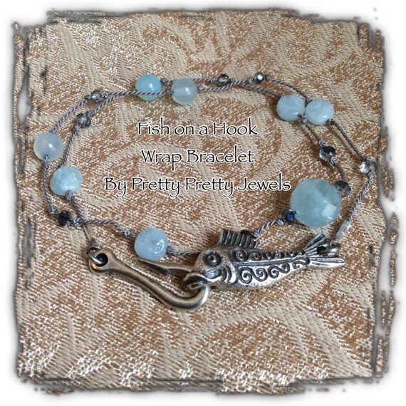 Items similar to Fish and Hook Bracelet on Etsy