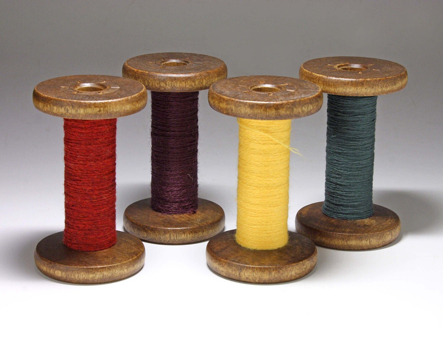 Vintage Wooden Textile Spools Set Of 4 By Bewitchingvintage