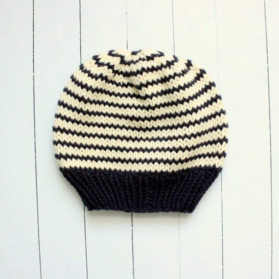 Knitted baby hat gender neutral striped baby hat by sweetbabydolly