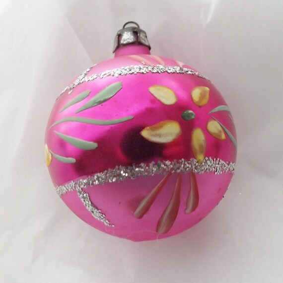 Vintage glass ornament ball ornament Christmas by thevintageelf