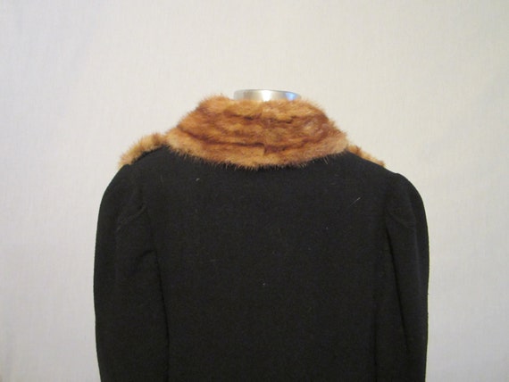 On Sale 1940s boucle wool Jacket. John Wanamaker Mink Collared