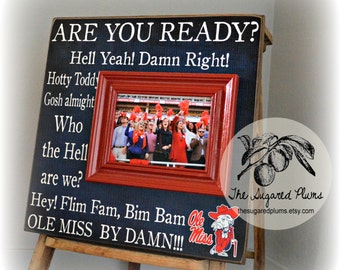 Ole Miss, University of Mississippi, Mississippi Rebels, College Football Fight Song, Wall Art, 16x16 Personalized Picture Frame