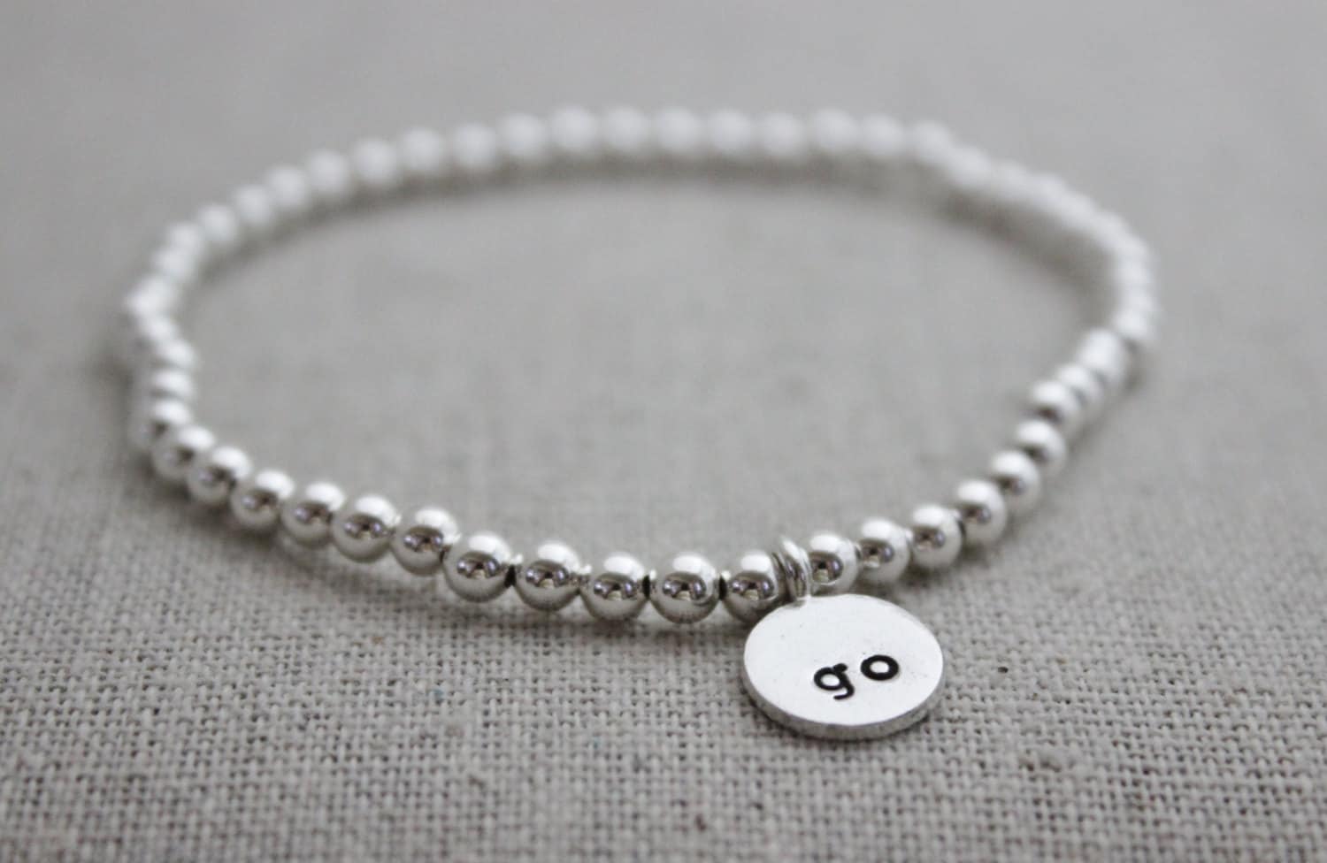 sterling silver bead stacking stretch bracelets stamped