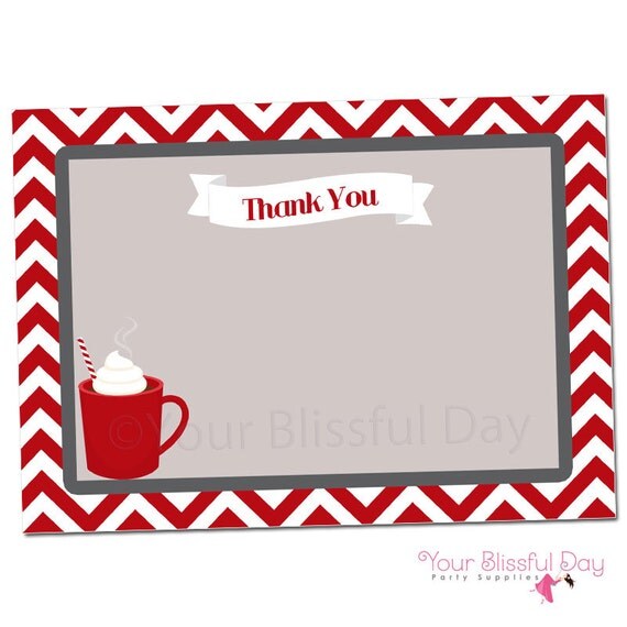 PRINTABLE Hot Chocolate Party Thank You Cards #109 Il_570xn