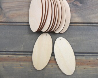 25 Wood Ovals Earring Pendant 3" H x 1 1/2" W x 1/8" Laser Cut Jewelry Making Shapes with Hole
