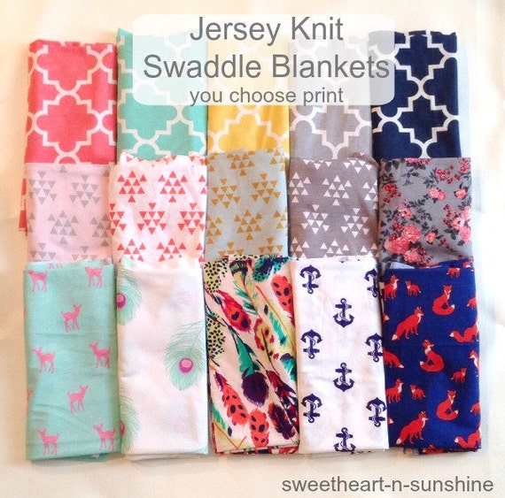 Jersey Knit LightWeight Swaddle/Receiving by sweetheartnsunshine