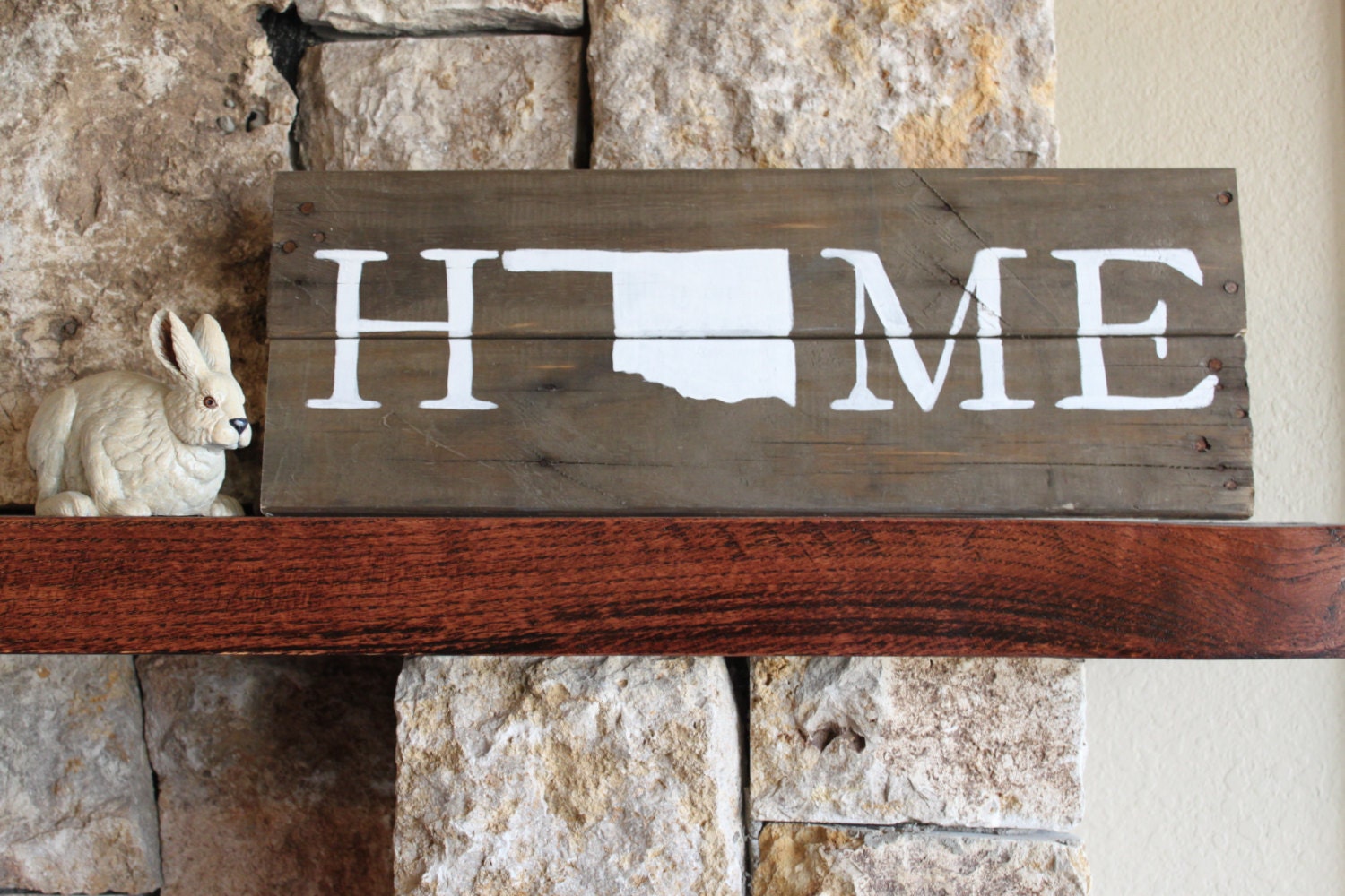 Oklahoma HOME Reclaimed Wood Sign OK Sign Oklahoma by 