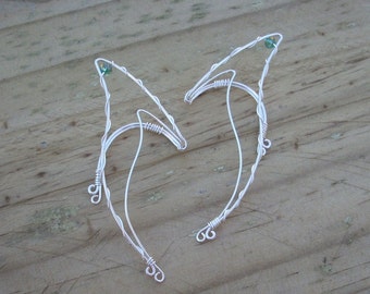 Elven Ear Cuffs. Silver Elf Ear Cuffs. Silver elven Ear Cuffs. Fairy Ears. Halloween Costume. Cosplay Ear Cuffs. Elf Ears. Elven Ear Wraps.