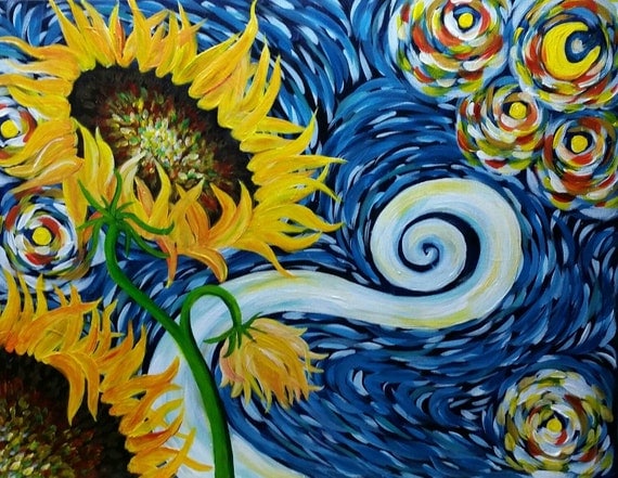 starry night sunflower