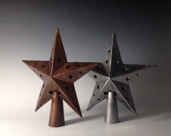 Steel tree topper, star christmas tree topper