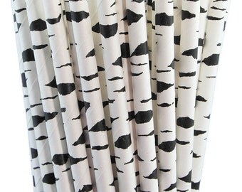 BIRCH Paper Straws - Paper Party Straws - QTY 25 - Outdoor wedding - woods