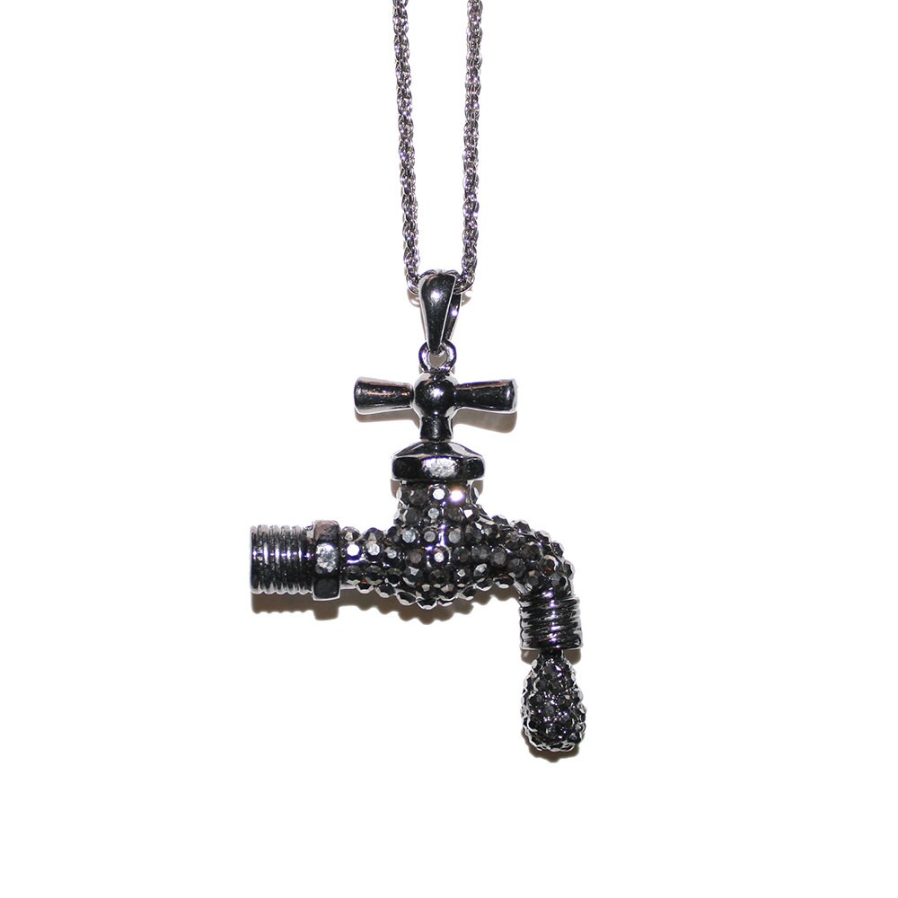 Water Spicket Necklace Rhinestone Water Necklace