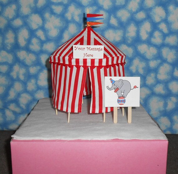  Circus Tent Cake Topper  or Table Decoration by 