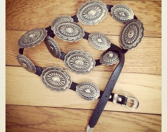 High Waisted Skinny Concho Belt