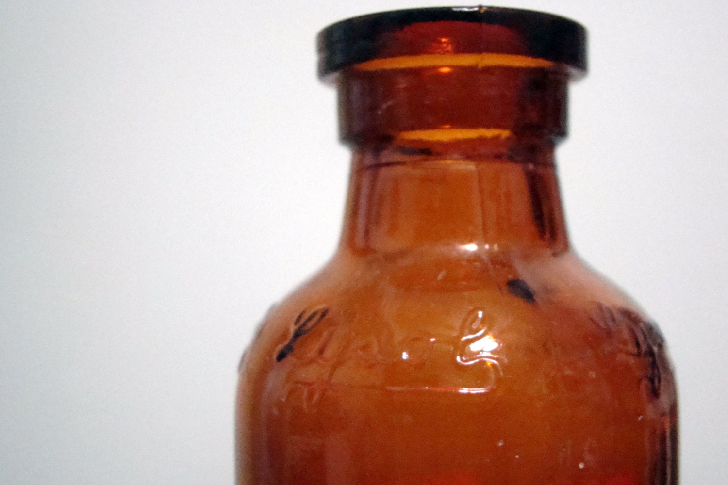 Vintage 1920's Brown Amber Lysol Apothecary Bottle