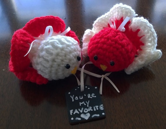 small gifts wedding crochet Gifts Wedding birds mini Valentines amigurumi ornament stuffed Easter