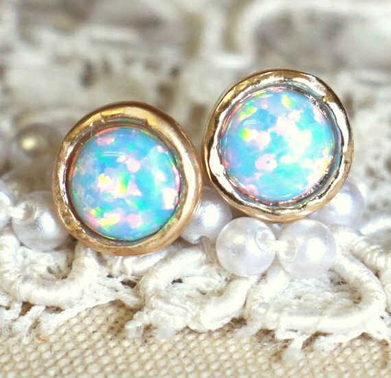 •STRAY• blue opal + silver earrings