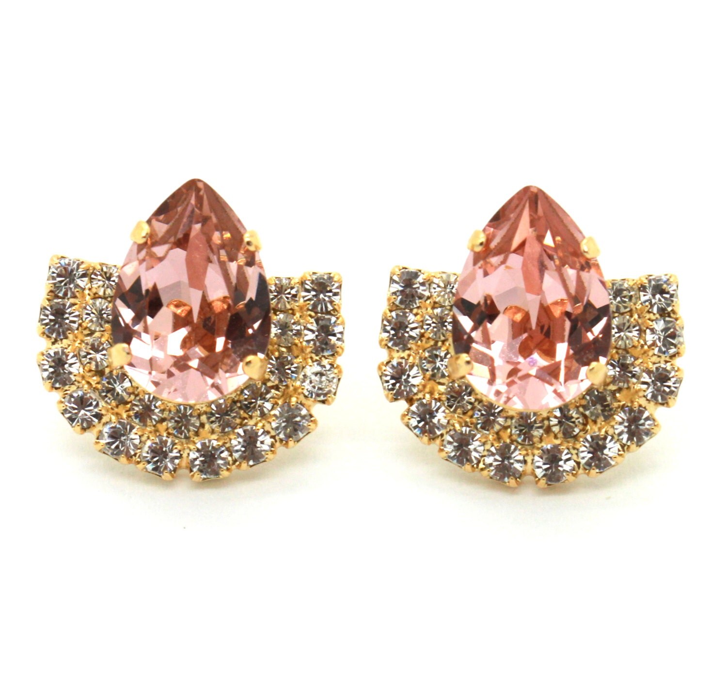Pink Blush earrings light pink Crystal Swarovski earrings