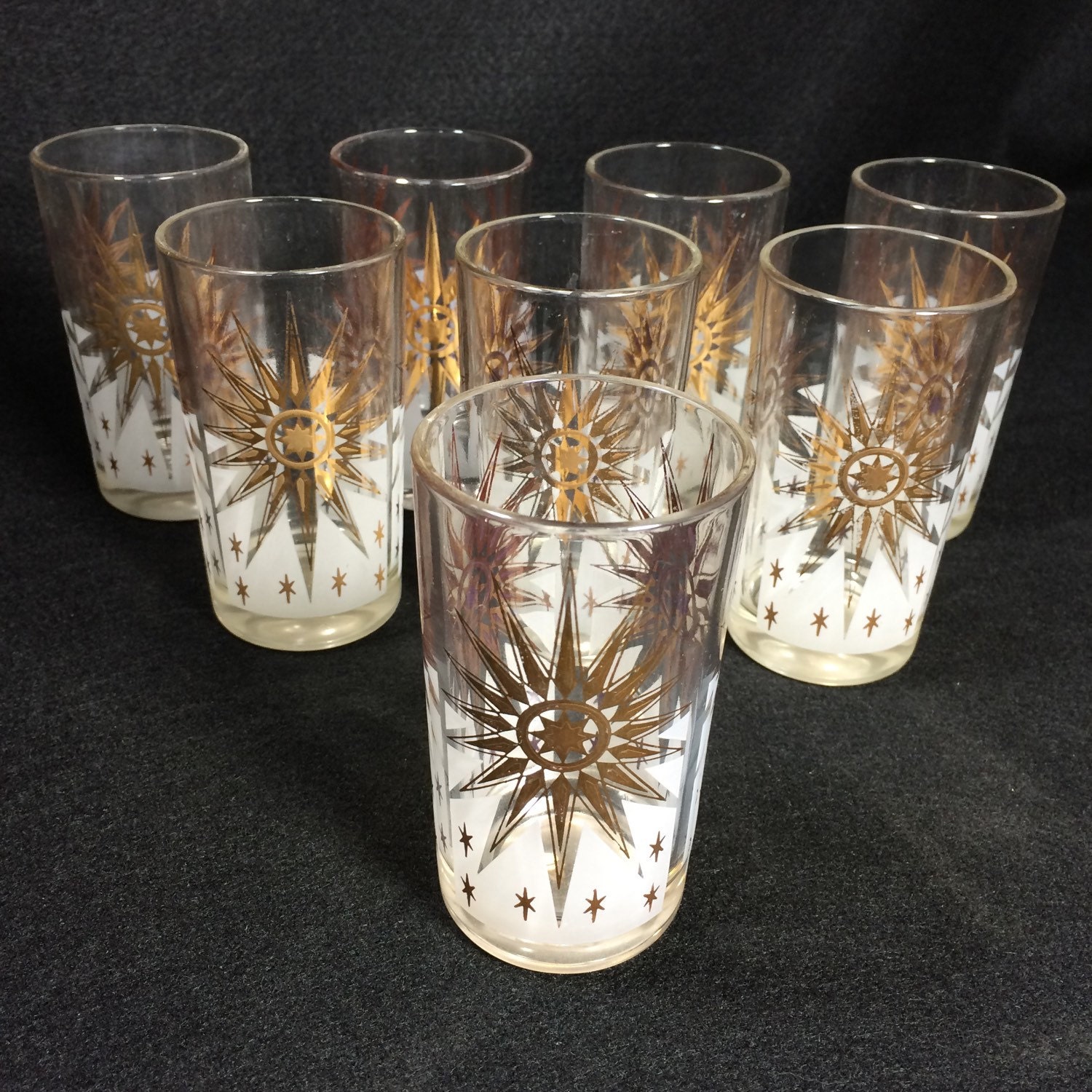 Gilt Starburst Juice Glasses, Set of 8 Haute Juice