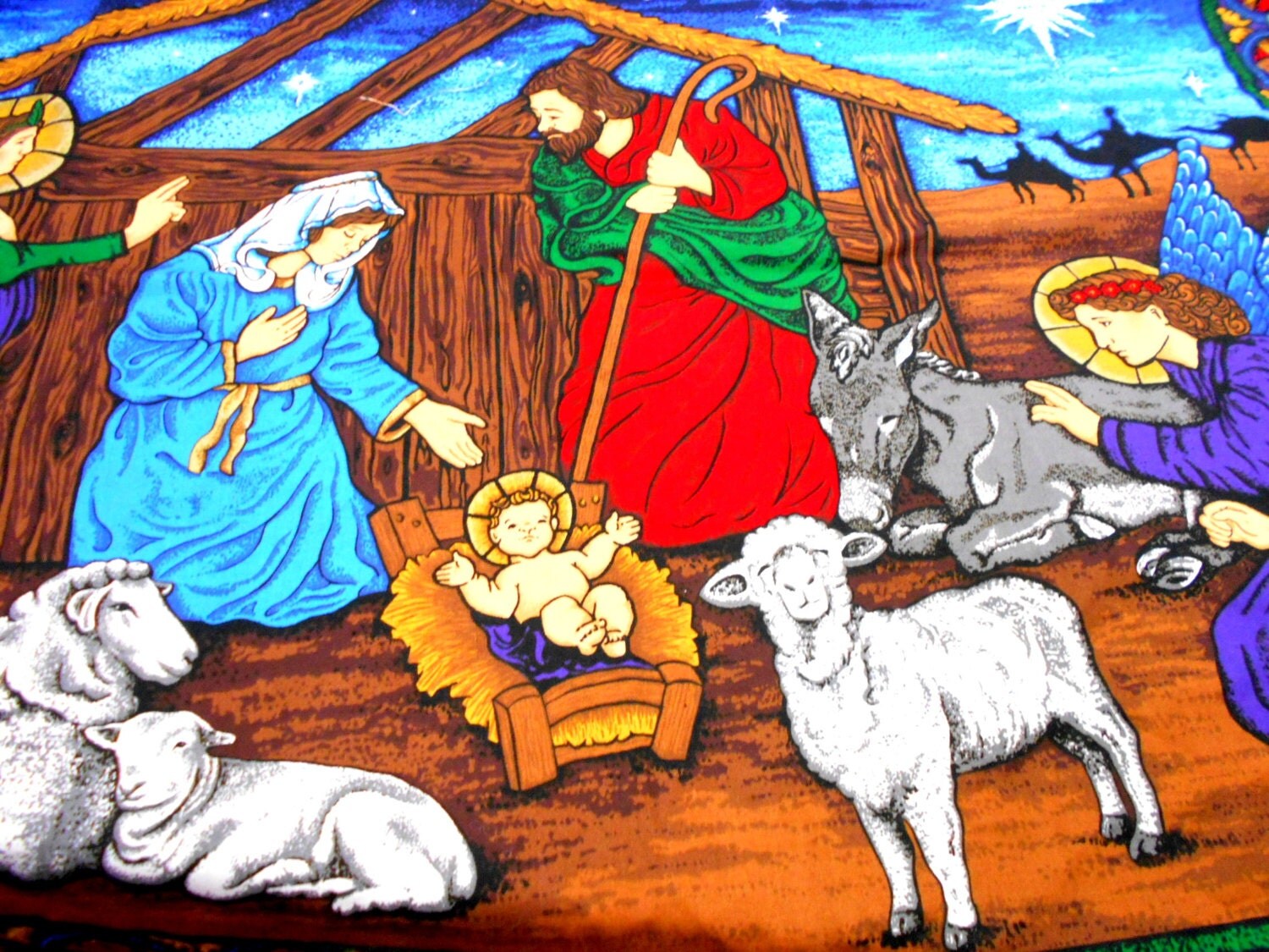 Nativity Scene Fabric Panel Cranston PrintWorks Holiday Wall