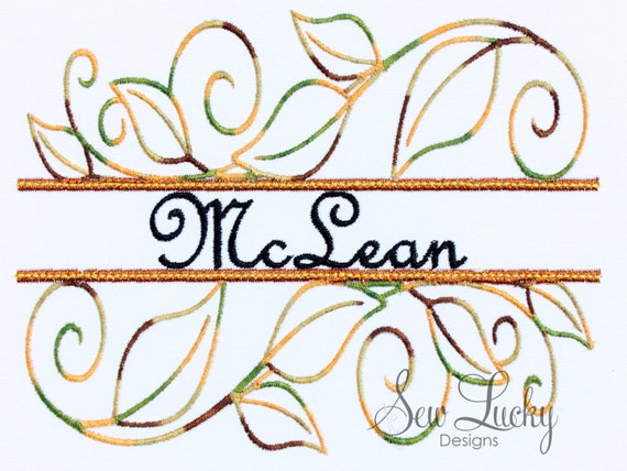 Download Split fall monogram frame Design machine embroidery design