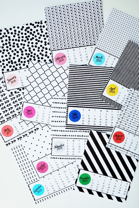 2015 Printable Calendar - DIY Desk Calendar by anna and blue paperie Il_570xn