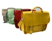 Genuine Leather yellow messenger, laptop bag! For men or women