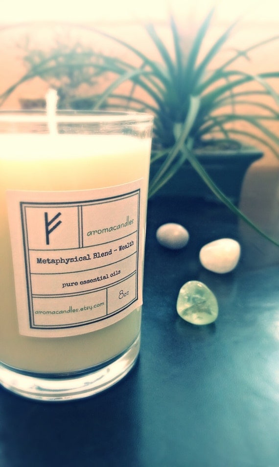 Items similar to Wealth Metaphysical blend soy candle essential oils to attract money, wealth
