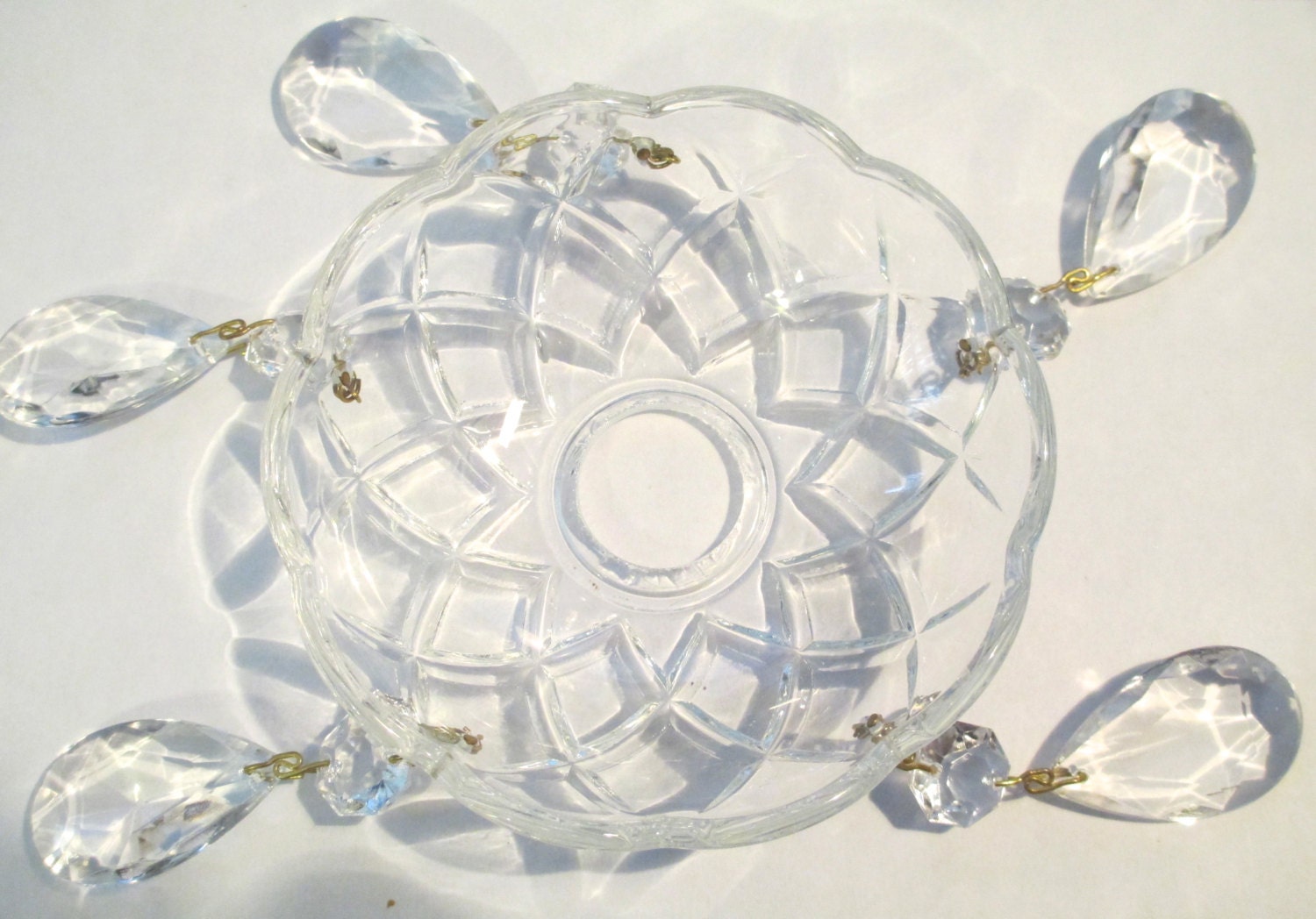 VINTAGE Chandelier Crystals Prisms Bobeche by YourCrystalDream