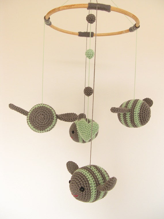 Biene kinderzimmer dekor bumble bee baby mobile von cherrytime