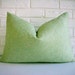 SALE Green Shibori Pillow Cover - Repurposed Vintage Japanese Silk Kimono - Light Pale Green Ivory - Modern Zen