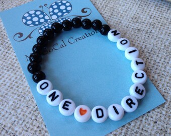 Custom Beaded Bracelet-Personalized Bracelet-Any Name-Any Word-Any Phrase-One Direction